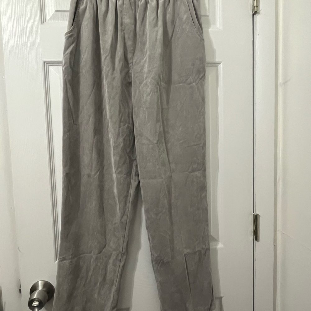BonWorth Gray Trousers Relaxed Fit Elastic Waist